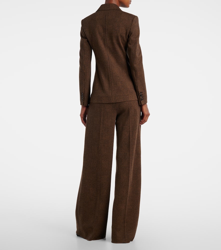 Max Mara Zulma Plaid Cotton And Wool-blend Blazer In Brown
