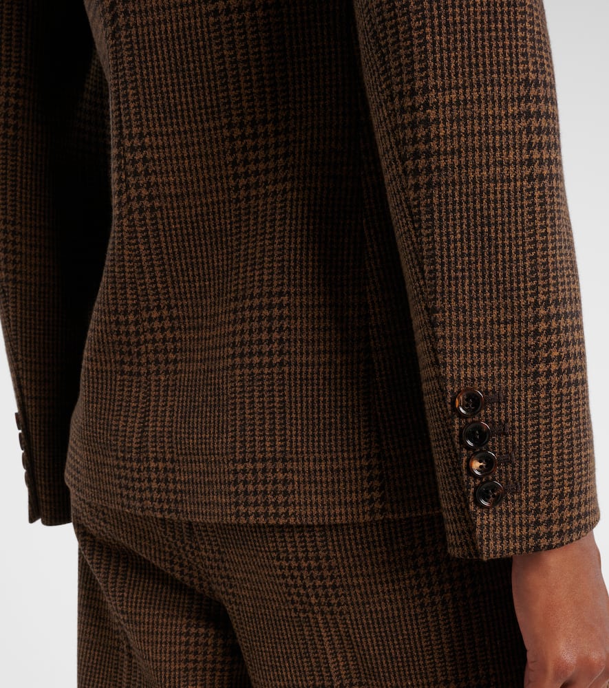 Max Mara Zulma Plaid Cotton And Wool-blend Blazer In Brown