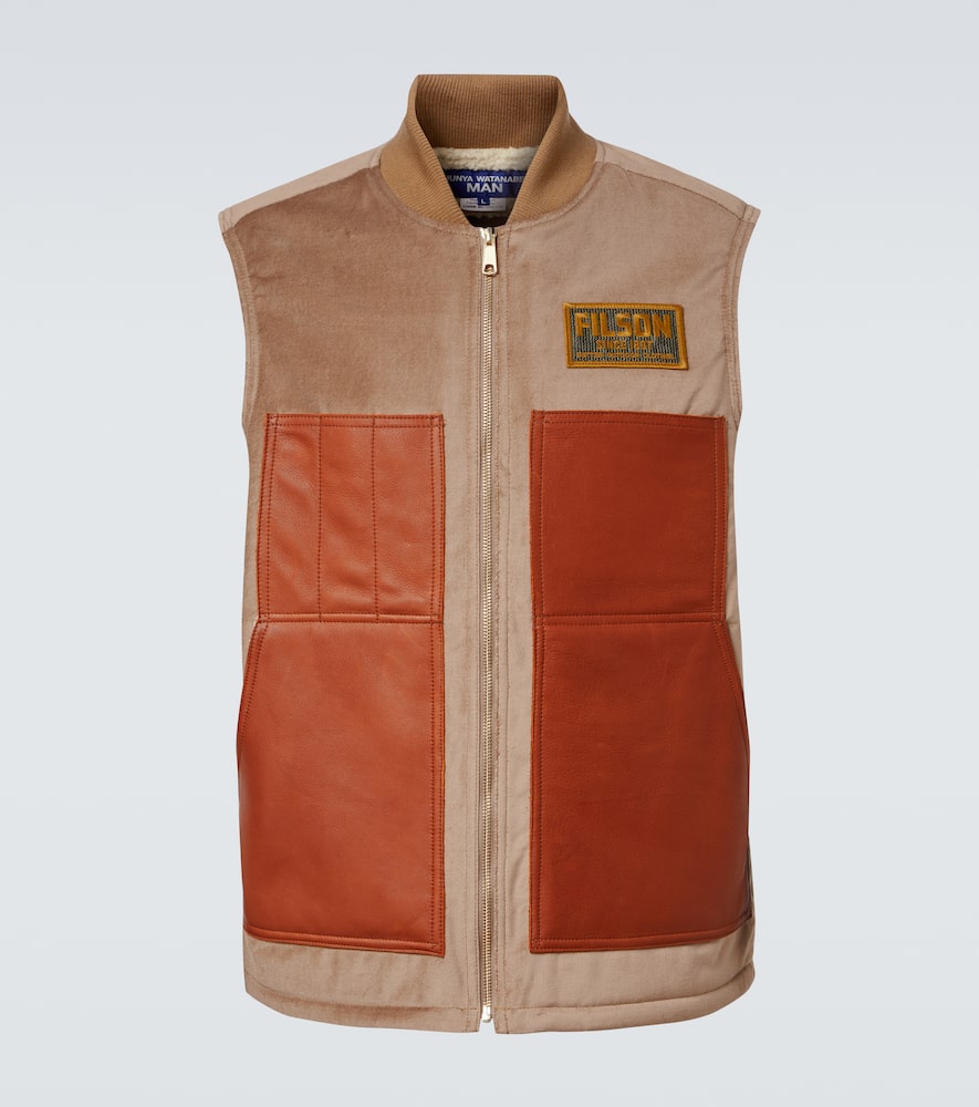 Junya Watanabe Multicolor Cotton And Wool Sleeveless Jacket In White