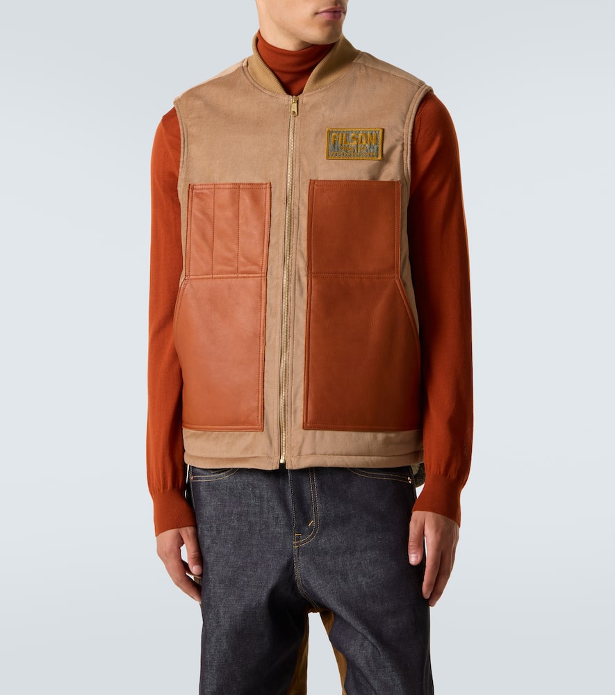 Junya Watanabe Multicolor Cotton And Wool Sleeveless Jacket In White