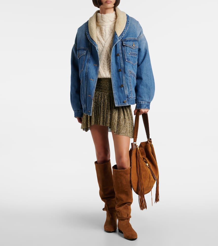 Isabel Marant Nynel Suede Knee-high Boots In Brown