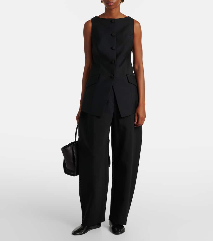 Rohe Róhe Wool And Mohair Crêpe Vest In Black