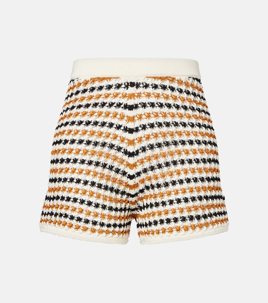 Eres Disco Open-knit Cotton-blend Shorts In Neutral