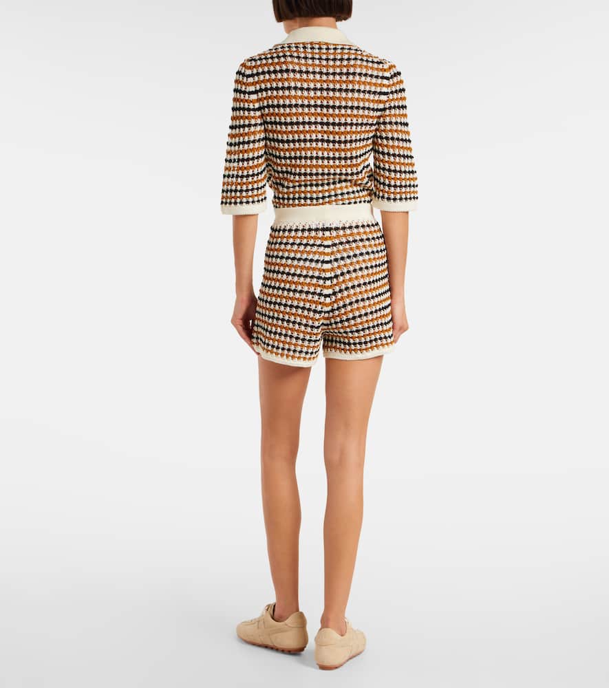 Eres Disco Open-knit Cotton-blend Shorts In Neutral