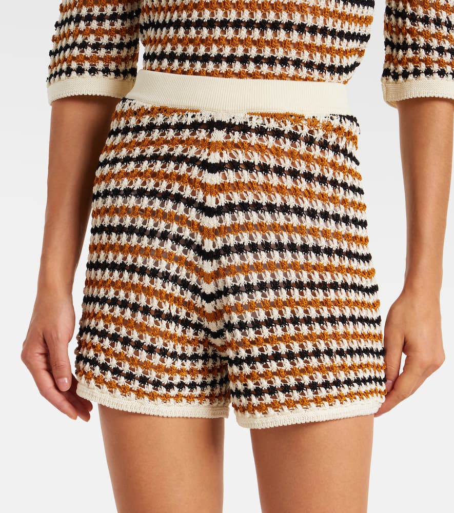 Eres Disco Open-knit Cotton-blend Shorts In Neutral