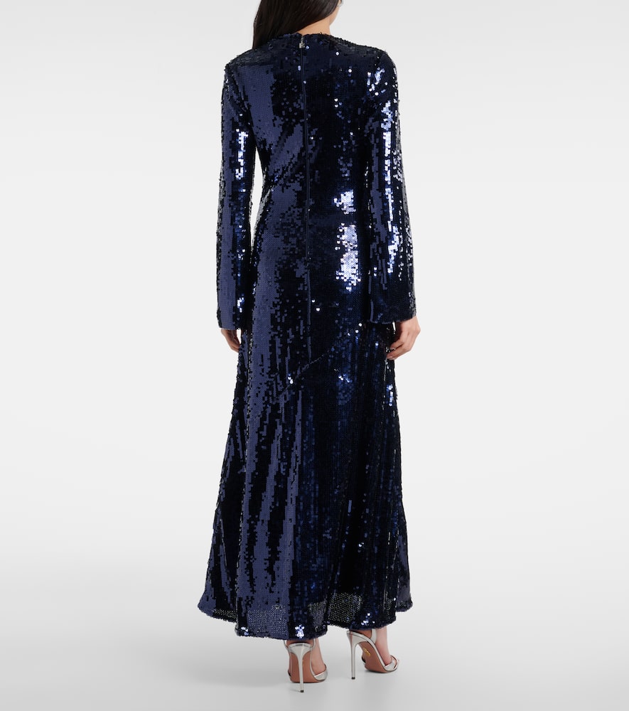 Rotate Birger Christensen Sequined Gown In Blue