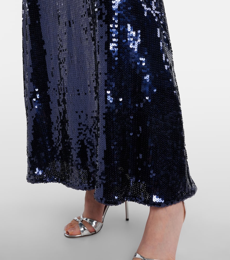 Rotate Birger Christensen Sequined Gown In Blue