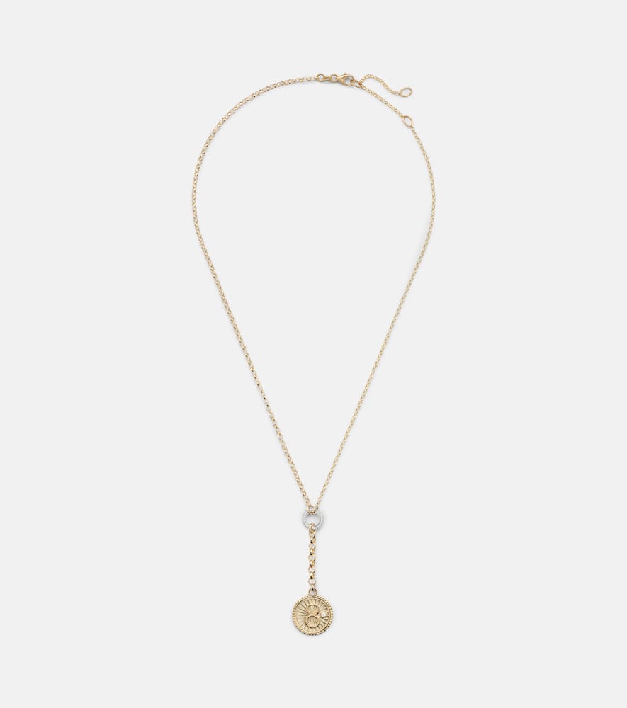 Foundrae Karma 18kt Gold Pendant Necklace With Diamonds In Gold