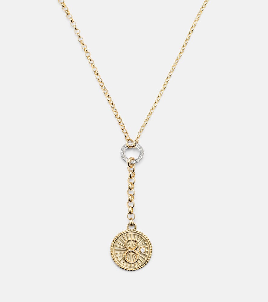 Foundrae Karma 18kt Gold Pendant Necklace With Diamonds In Gold