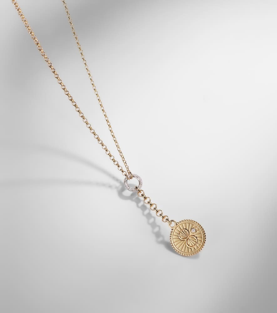 Foundrae Karma 18kt Gold Pendant Necklace With Diamonds In Gold