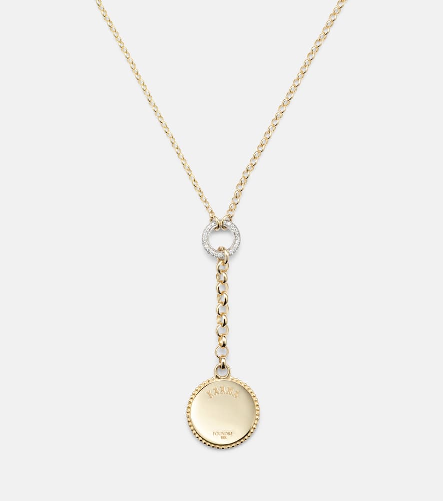 Foundrae Karma 18kt Gold Pendant Necklace With Diamonds In Gold