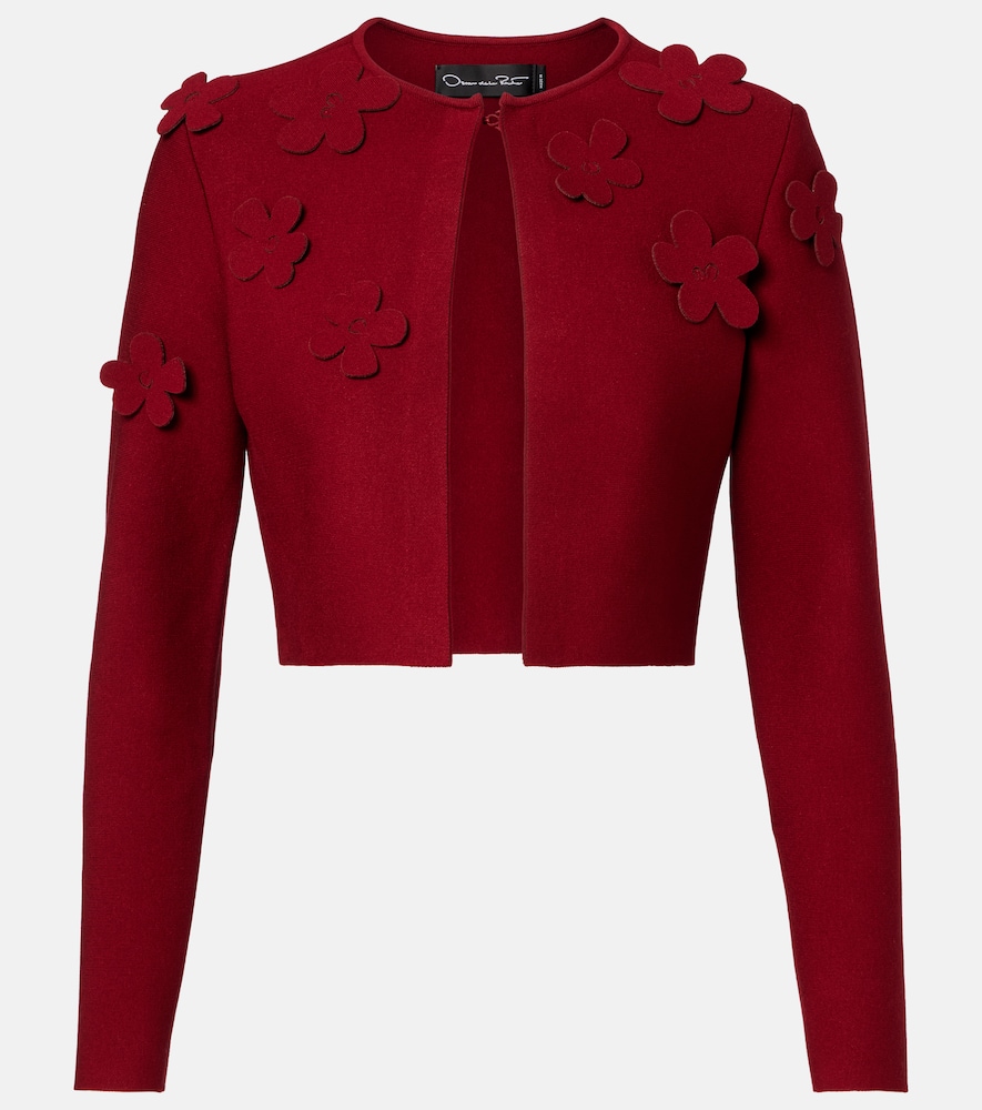 Oscar de la Renta Cardigan raccourci fleurs 1656 €