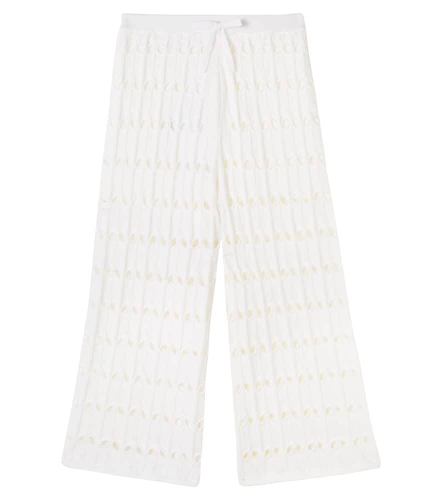 Zimmermann Kids' Knitted Wool And Cotton Pants In White