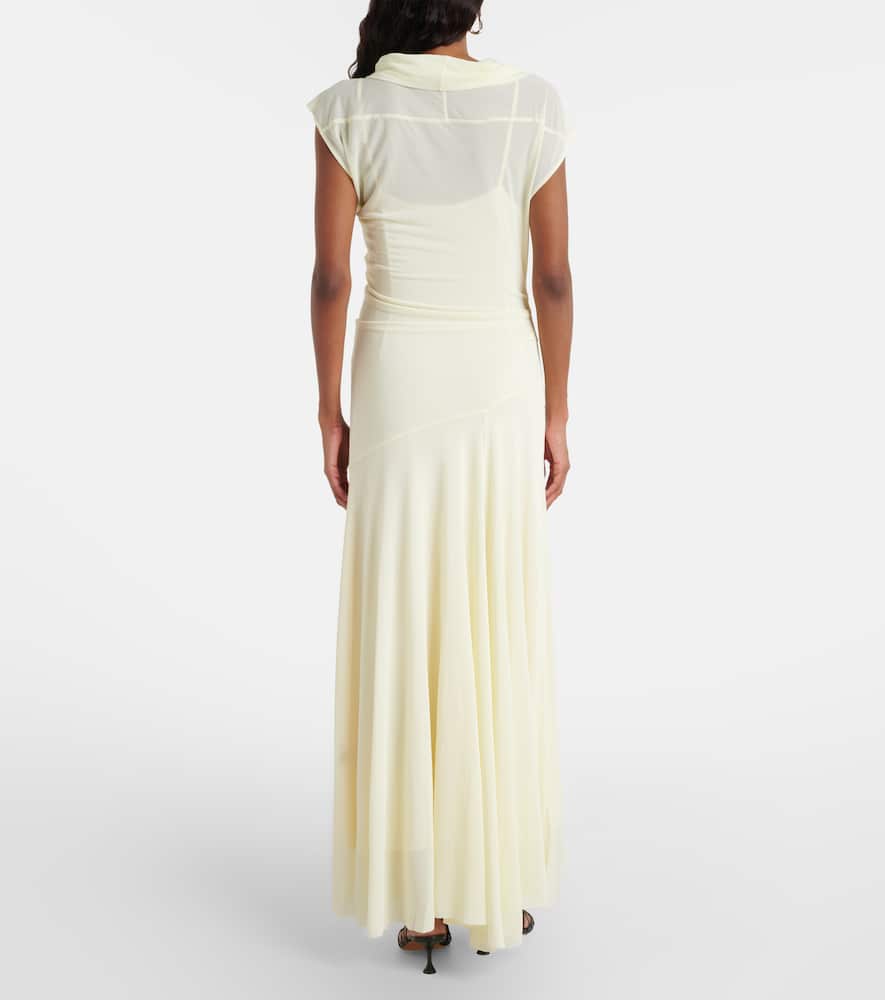 Proenza Schouler Tamara Draped Crêpe Jersey Maxi Dress In Yellow
