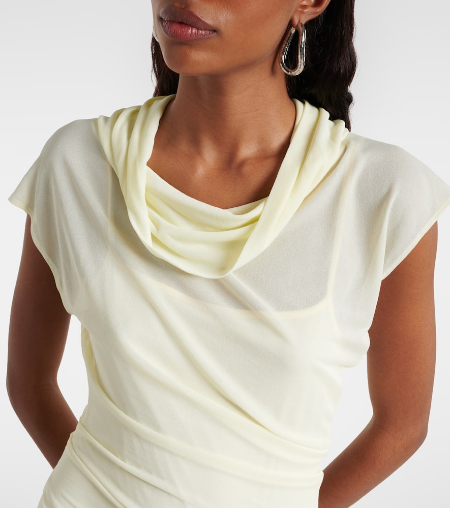 Proenza Schouler Tamara Draped Crêpe Jersey Maxi Dress In Yellow