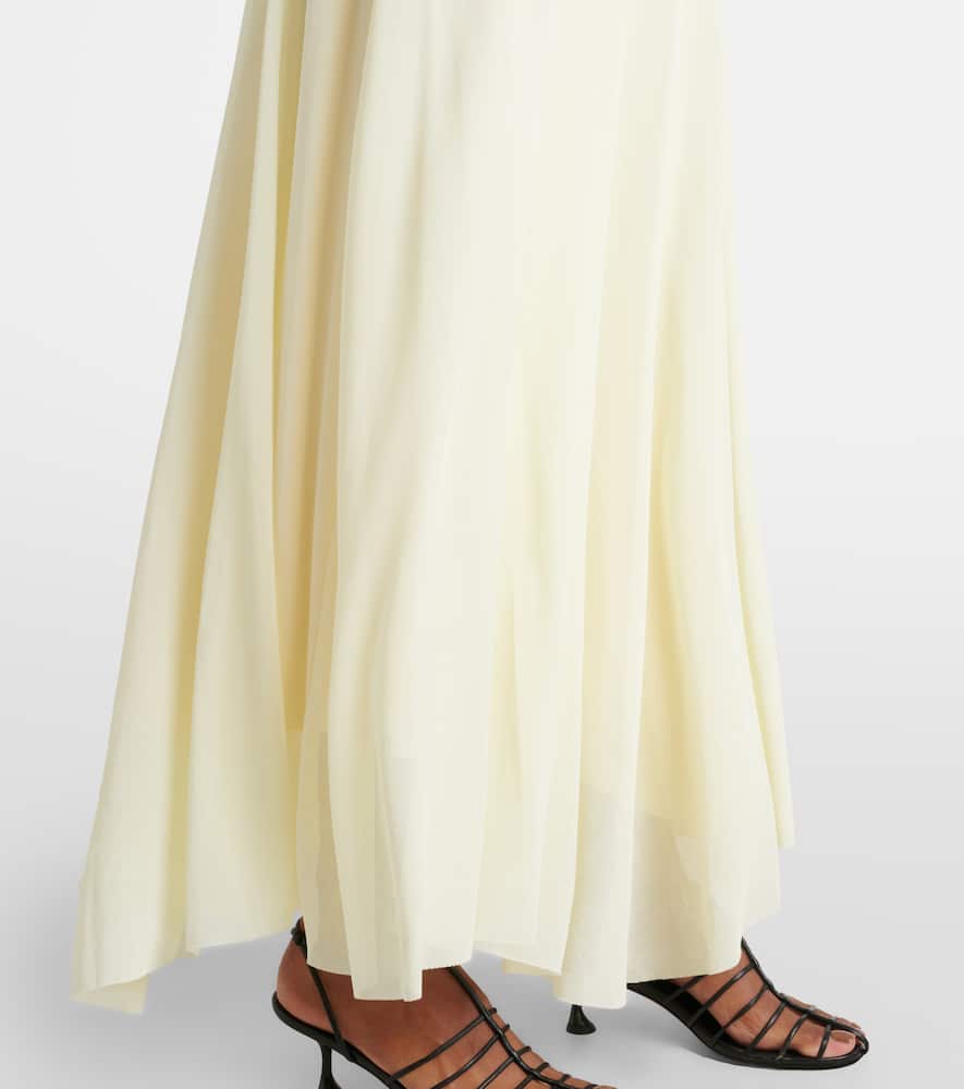Proenza Schouler Tamara Draped Crêpe Jersey Maxi Dress In Yellow