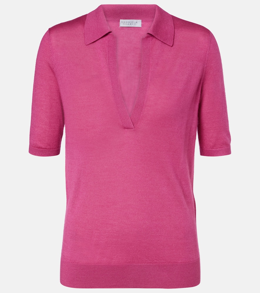 Gabriela Hearst Frank Cashmere And Silk Polo Shirt In Pink