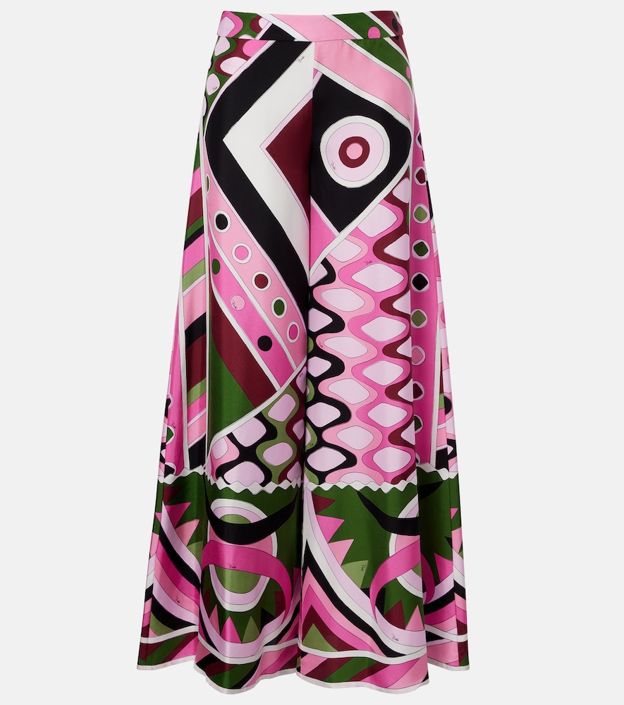 Pucci Vivara silk satin wide-leg pants