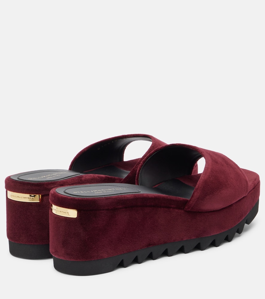  Stella Mccartney Stella Mccartney Sneak Elyse Velvet Wedge Mules 