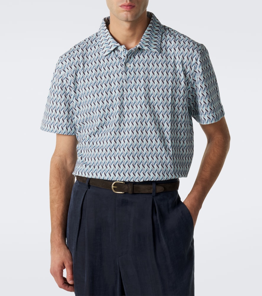 Zigzag Cotton Polo Shirt