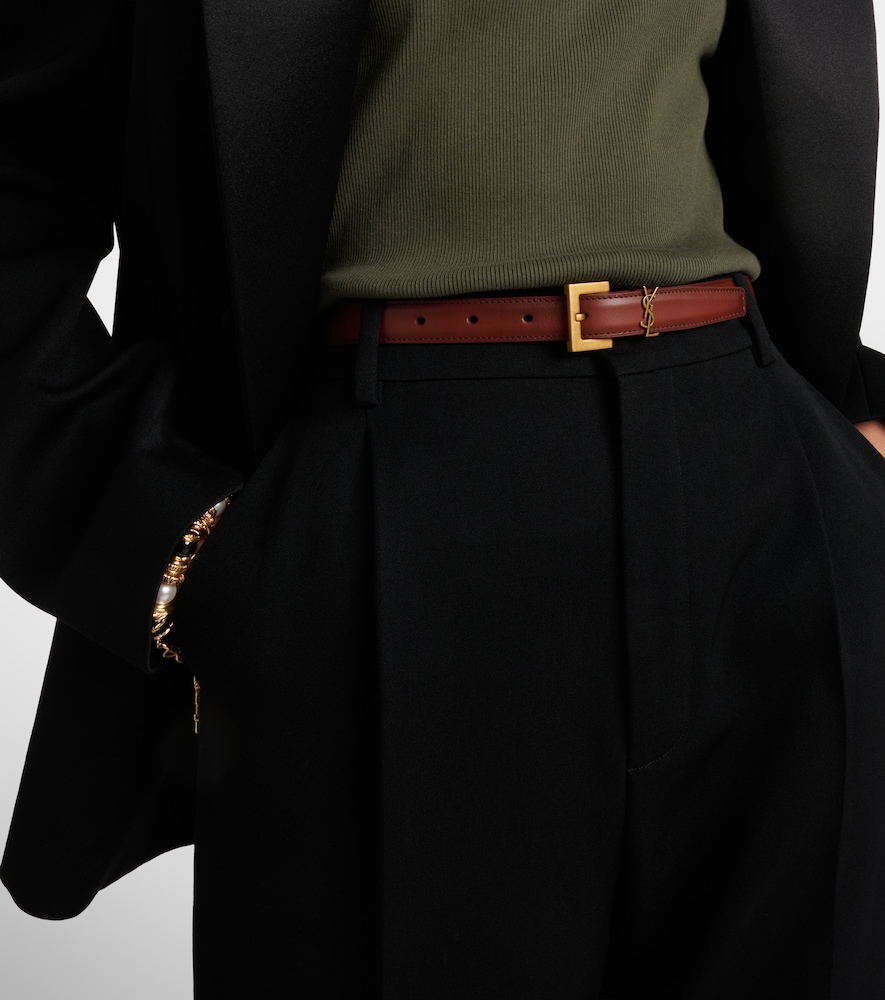  Saint Laurent Saint Laurent Cassandre Leather Belt 