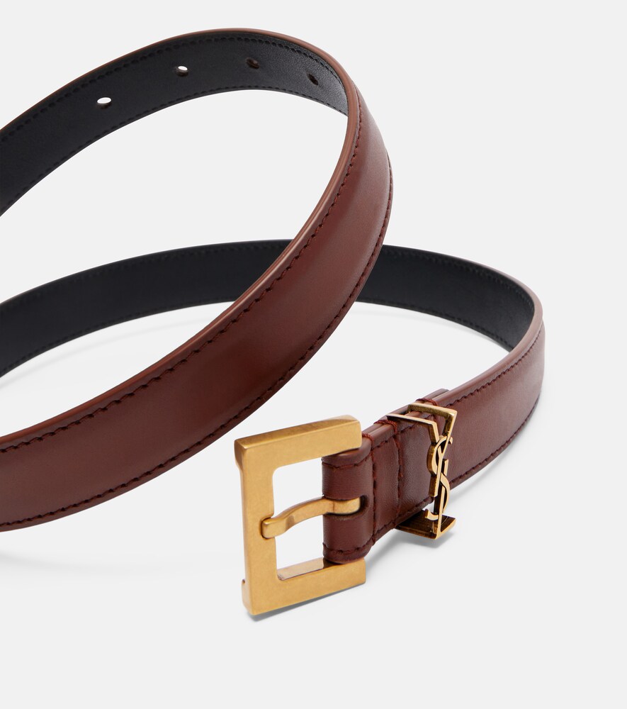  Saint Laurent Saint Laurent Cassandre Leather Belt 