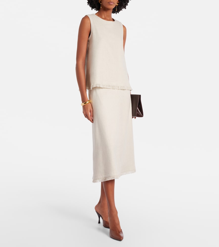 'S Max Mara Fiocchi linen and cotton midi skirt