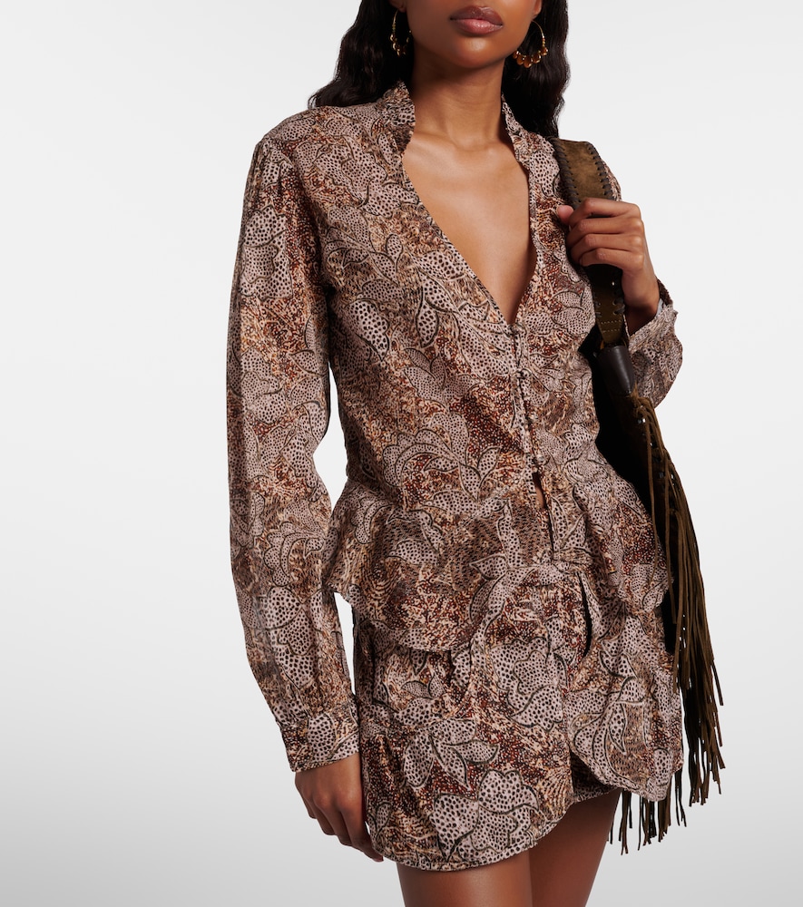 Isabel Marant Celeny printed cotton voile blouse