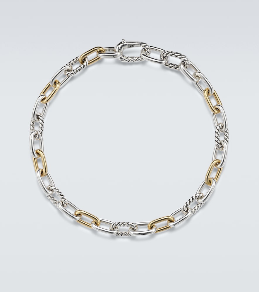 David Yurman DY Madison sterling silver and 18kt gold chain bracelet