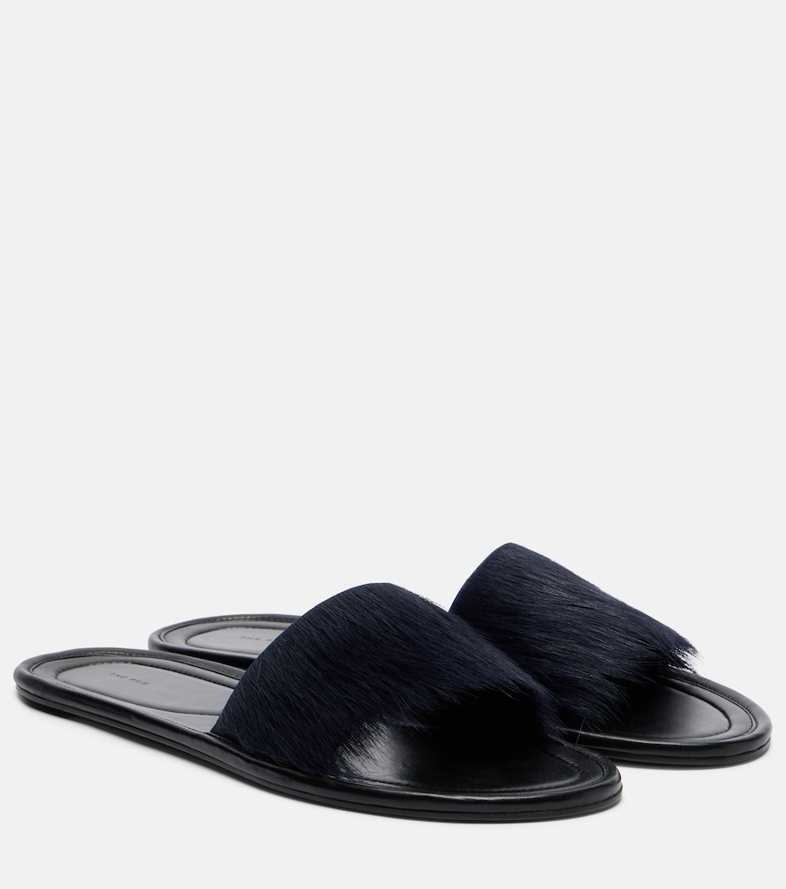 The Row Malick calf hair slides