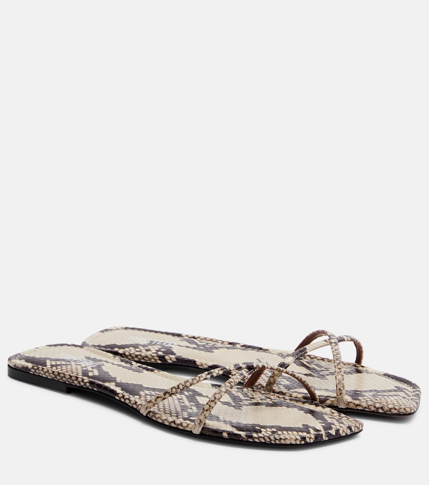 Paris Texas Women's Beige Biarritz Snake-Effect Leather Sandals UK Size 8 - Mytheresa