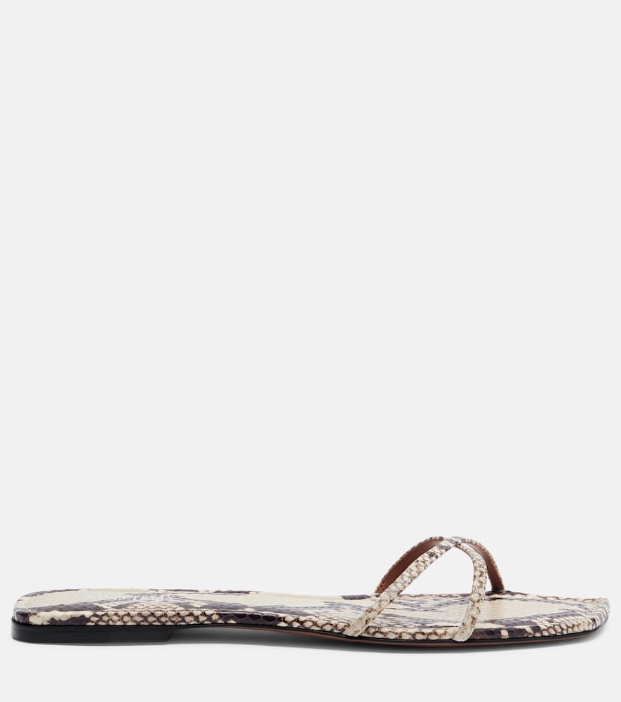 Biarritz Snake-Effect Sandals