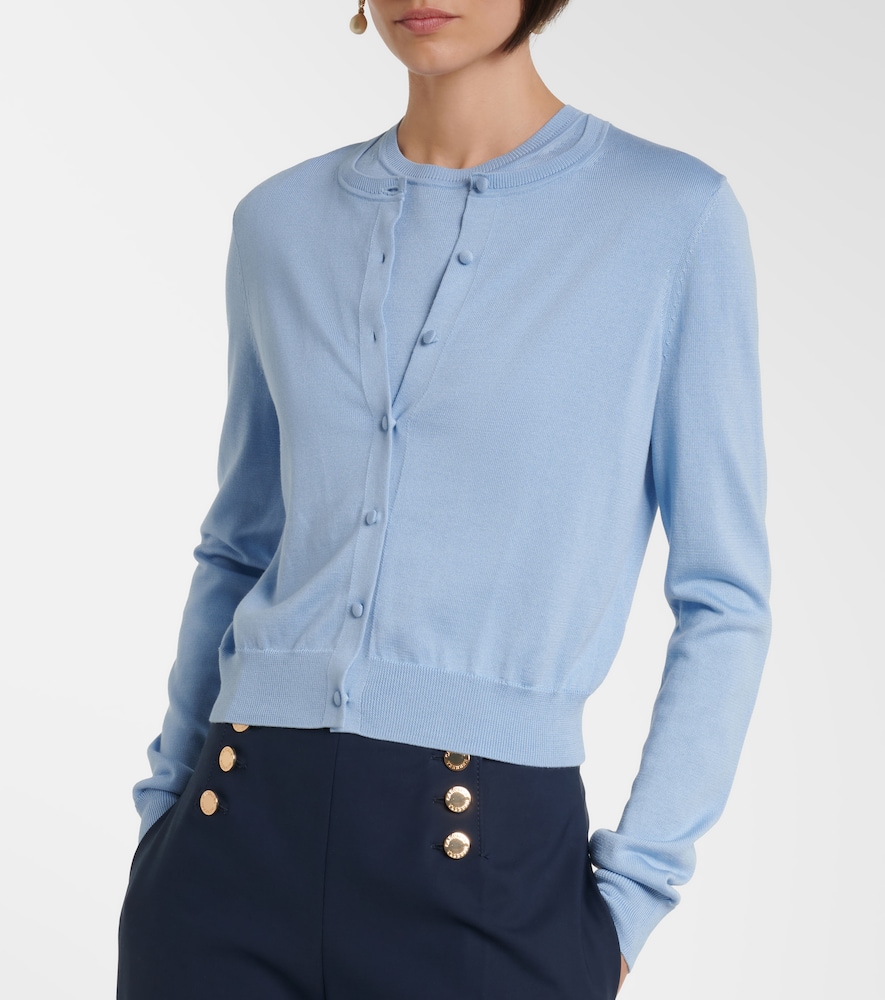 Carolina Herrera Cropped silk and cotton cardigan