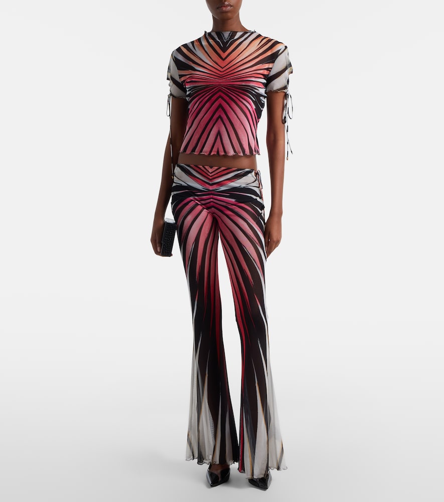  Roberto Cavalli Roberto Cavalli Bedrucktes Top Aus Mesh 