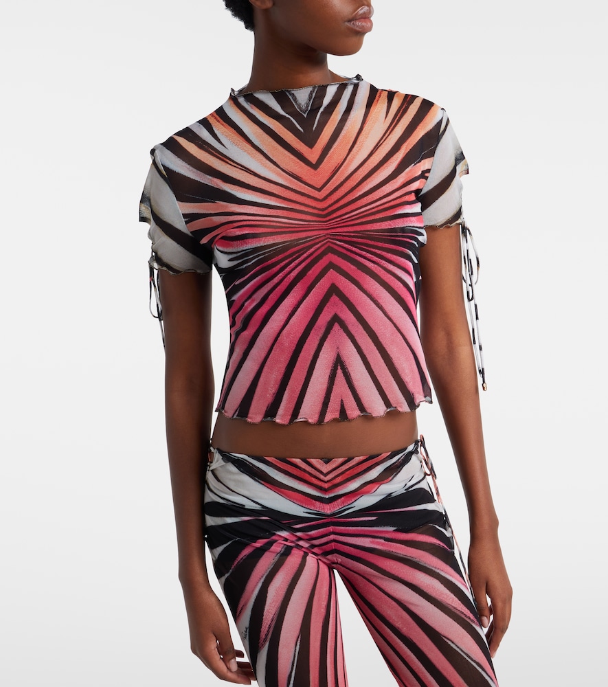  Roberto Cavalli Roberto Cavalli Bedrucktes Top Aus Mesh 