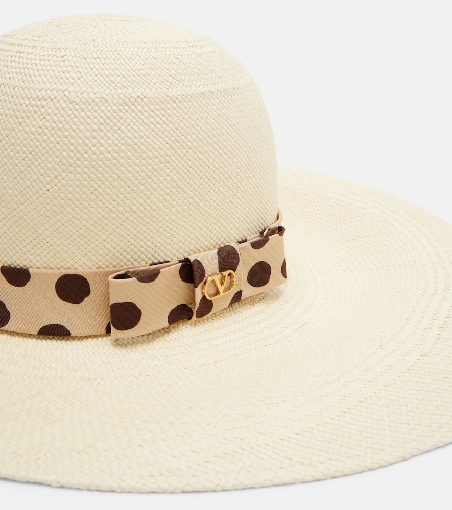  Valentino Valentino Polka-dot Straw Boater Hat 