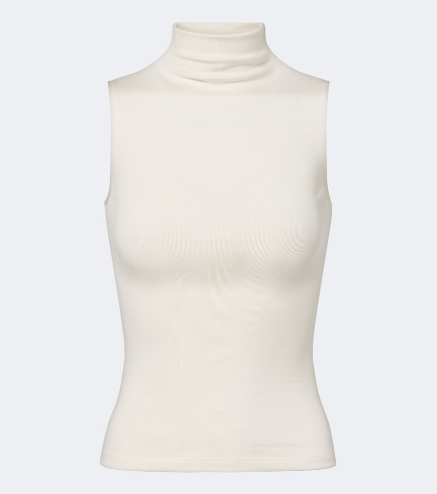 Top Naomie in misto seta a collo alto