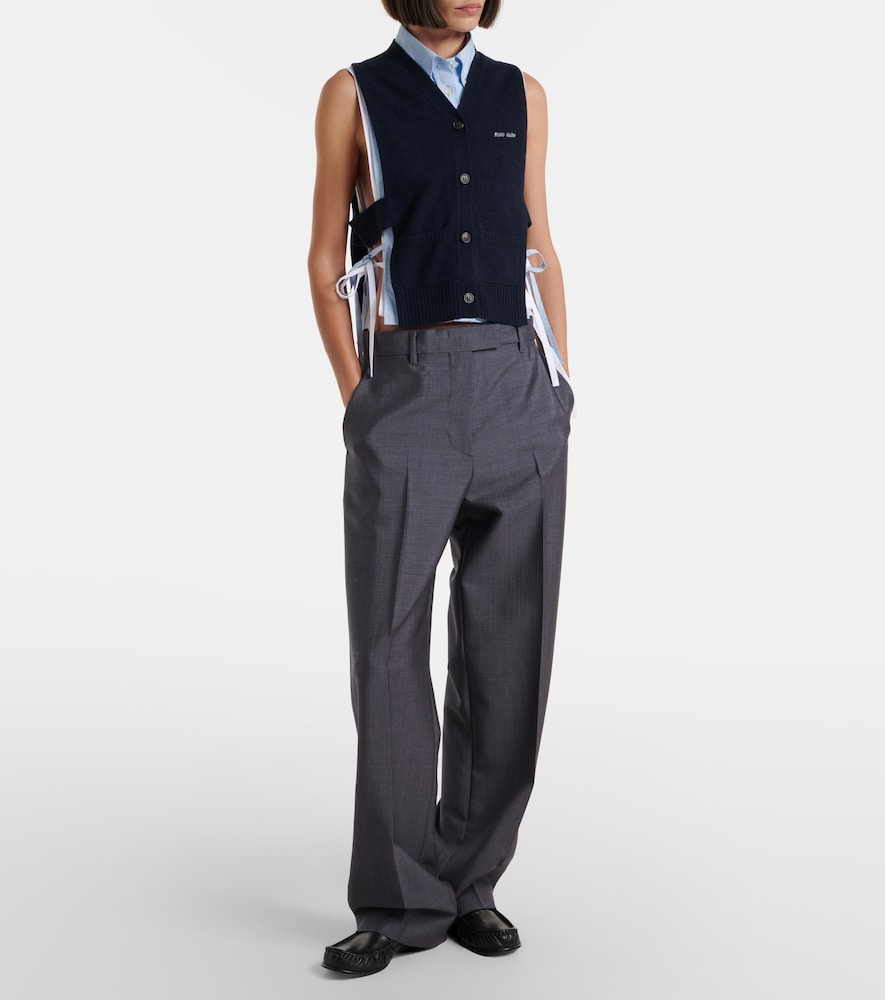  Miu Miu Miu Miu Cropped-hemd Aus Baumwollpopeline 