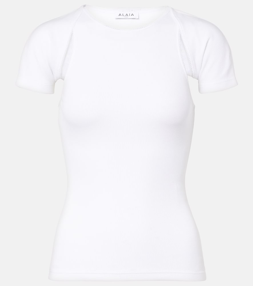 Alaia Alaïa Layered ribbed-knit jersey top | Thumbnail 8