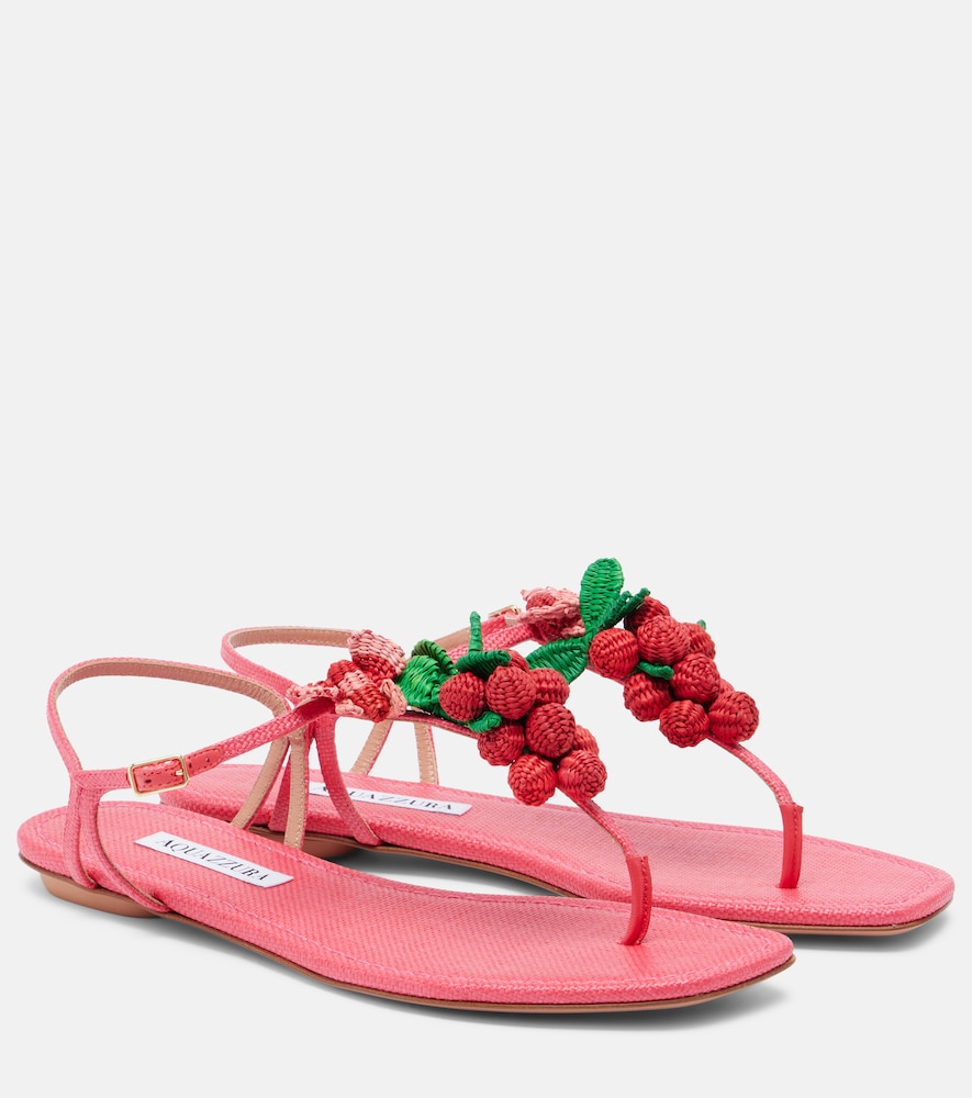 Sandali infradito Berry effetto rafia