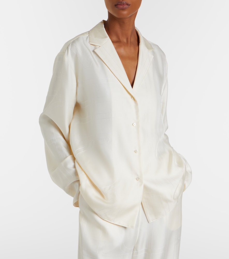  Toteme Toteme Monogram Silk Satin Pajama Shirt 
