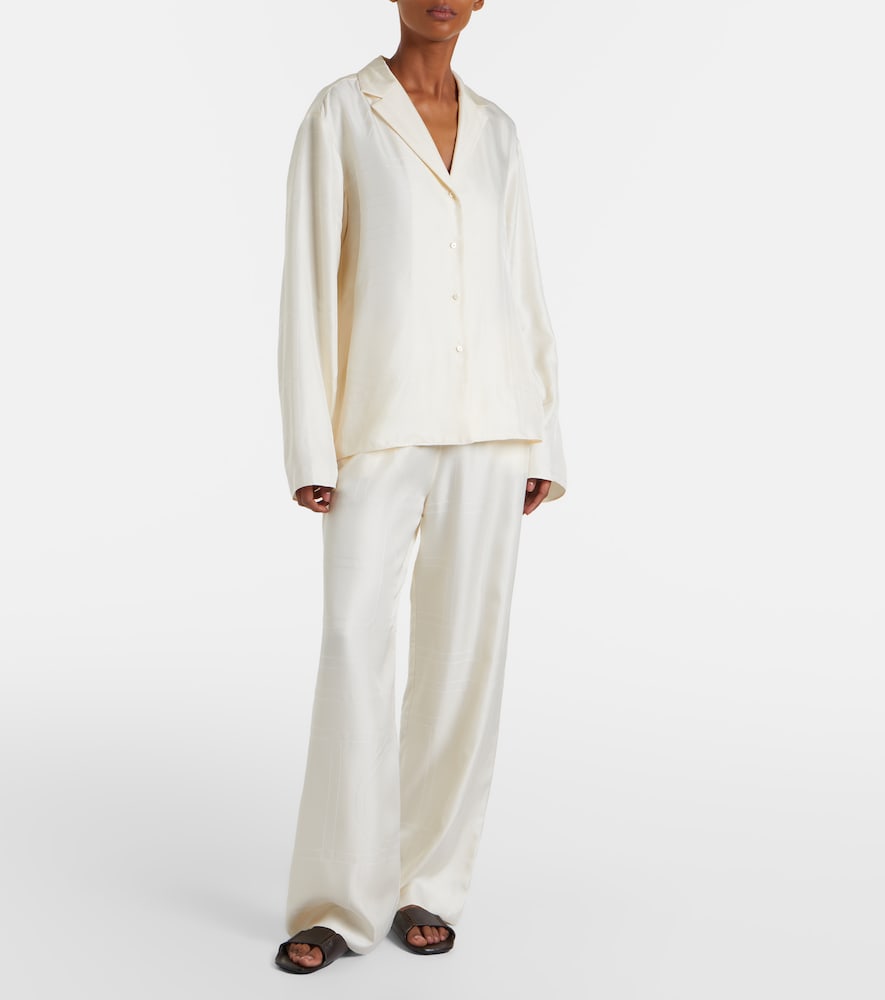  Toteme Toteme Monogram Silk Satin Pajama Shirt 