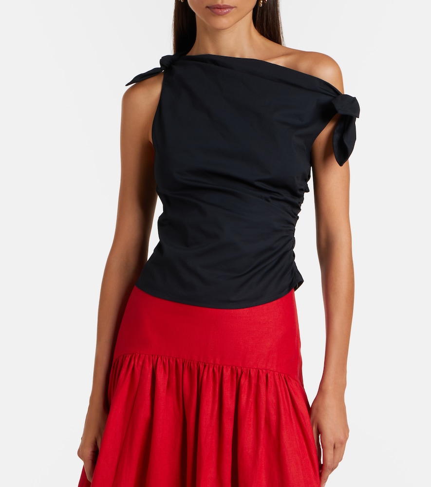 Staud Bellaria asymmetric cotton top