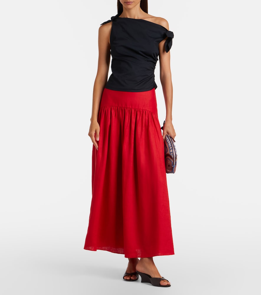  Staud Staud Bellaria Asymmetric Cotton Top 