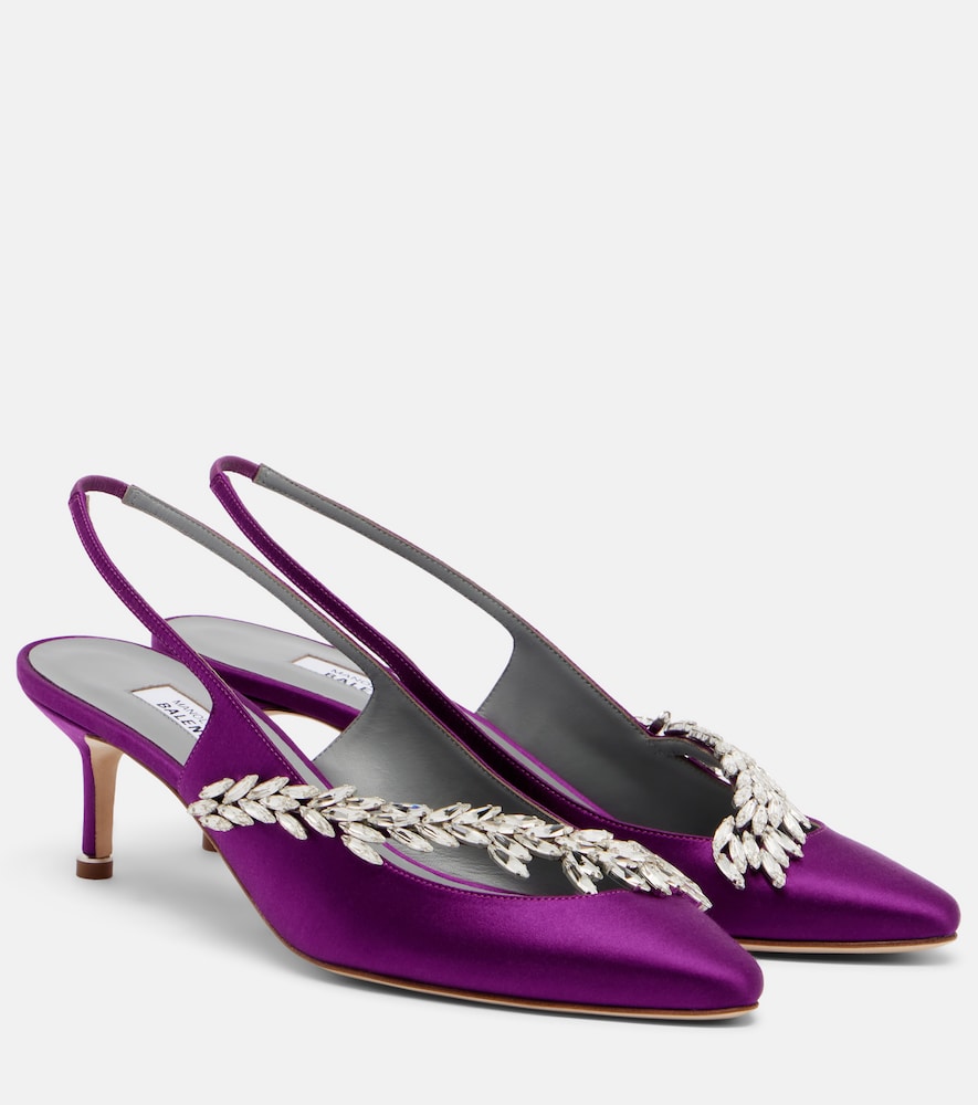 X Manolo Blahnik Slingback-Pumps aus Satin