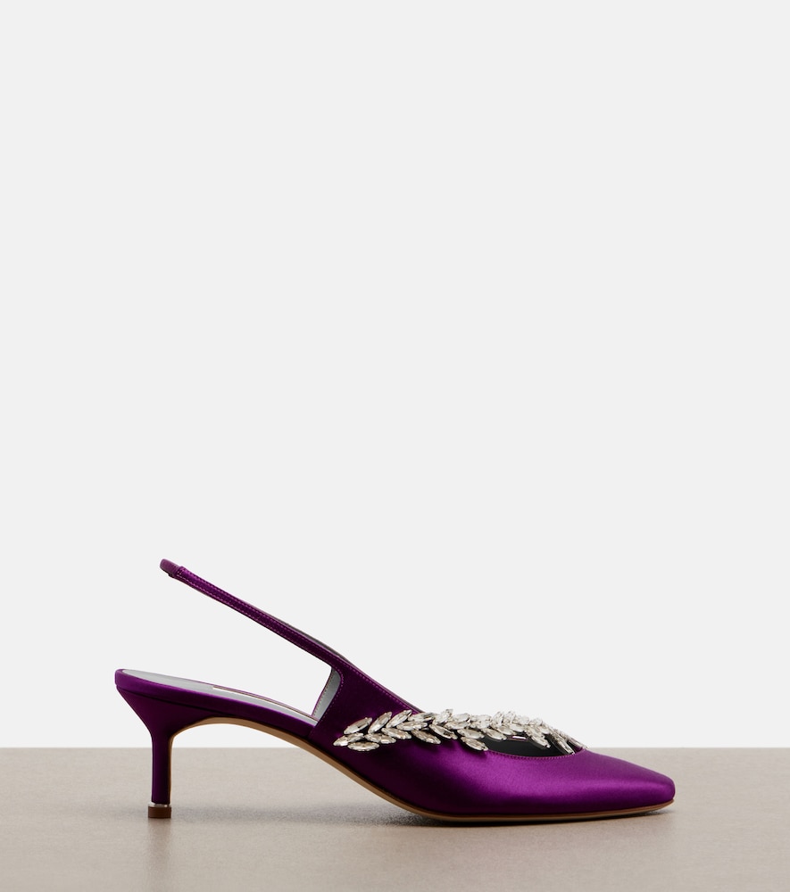 Balenciaga Balenciaga X Manolo Blahnik Satin Slingback Pumps 