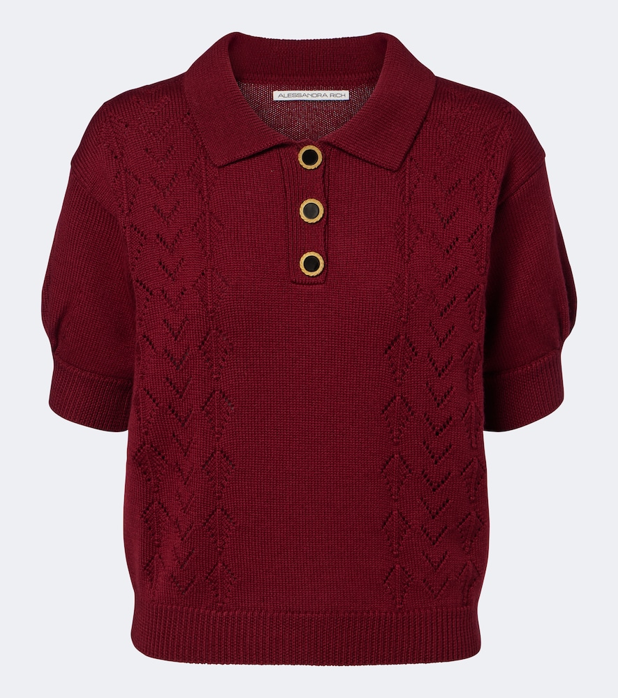 Pullover polo in lana vergine