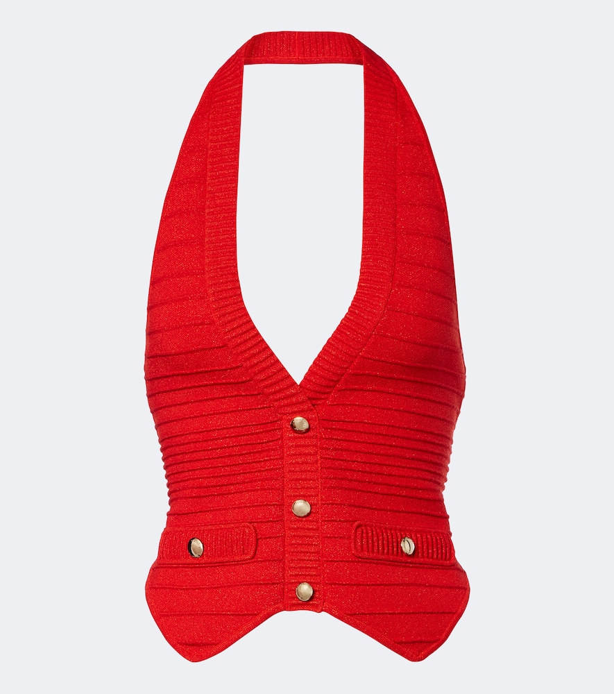 Retroféte Retrofête Tinsley Knitted Crop Top In Red