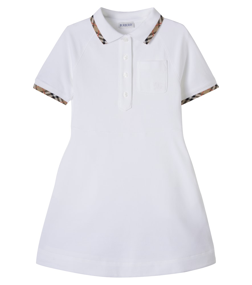 Burberry Kids White Burberry Check Cotton Polo Dress Y Size 8 - Mytheresa