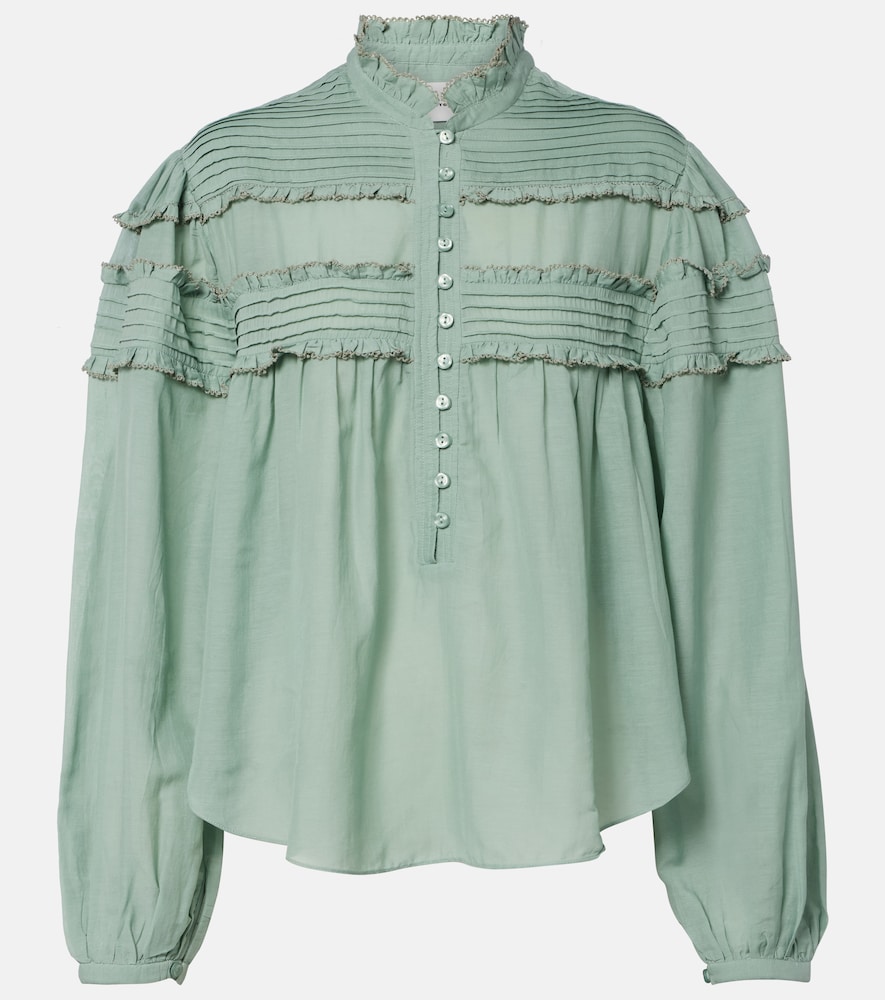 Blusa Doana in misto cotone con volant